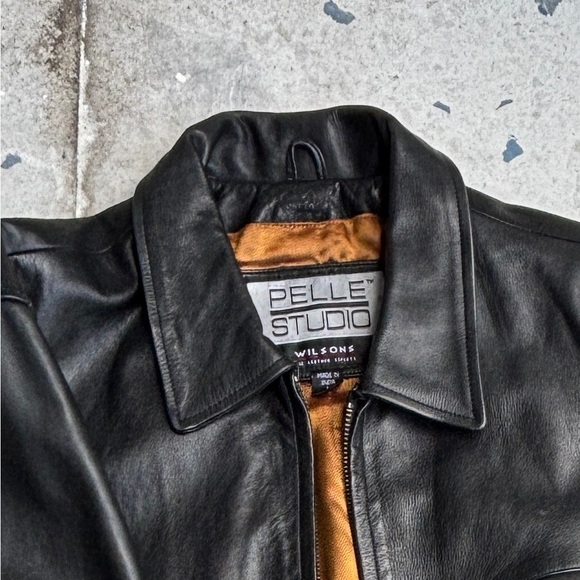 Pelle Studio Black Leather Trench Coat for Men - Picture 2 of 5